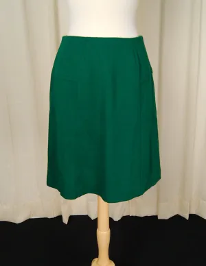 1960s Hunter Green A-Line Skirt